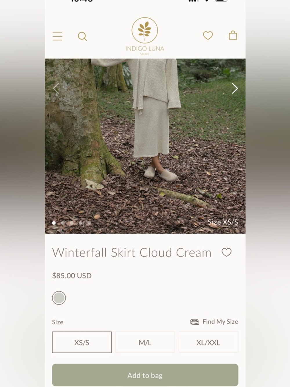 Indigo Luna Winterfall Skirt in Cloud Cream Size XS/S - Picture 8 of 12